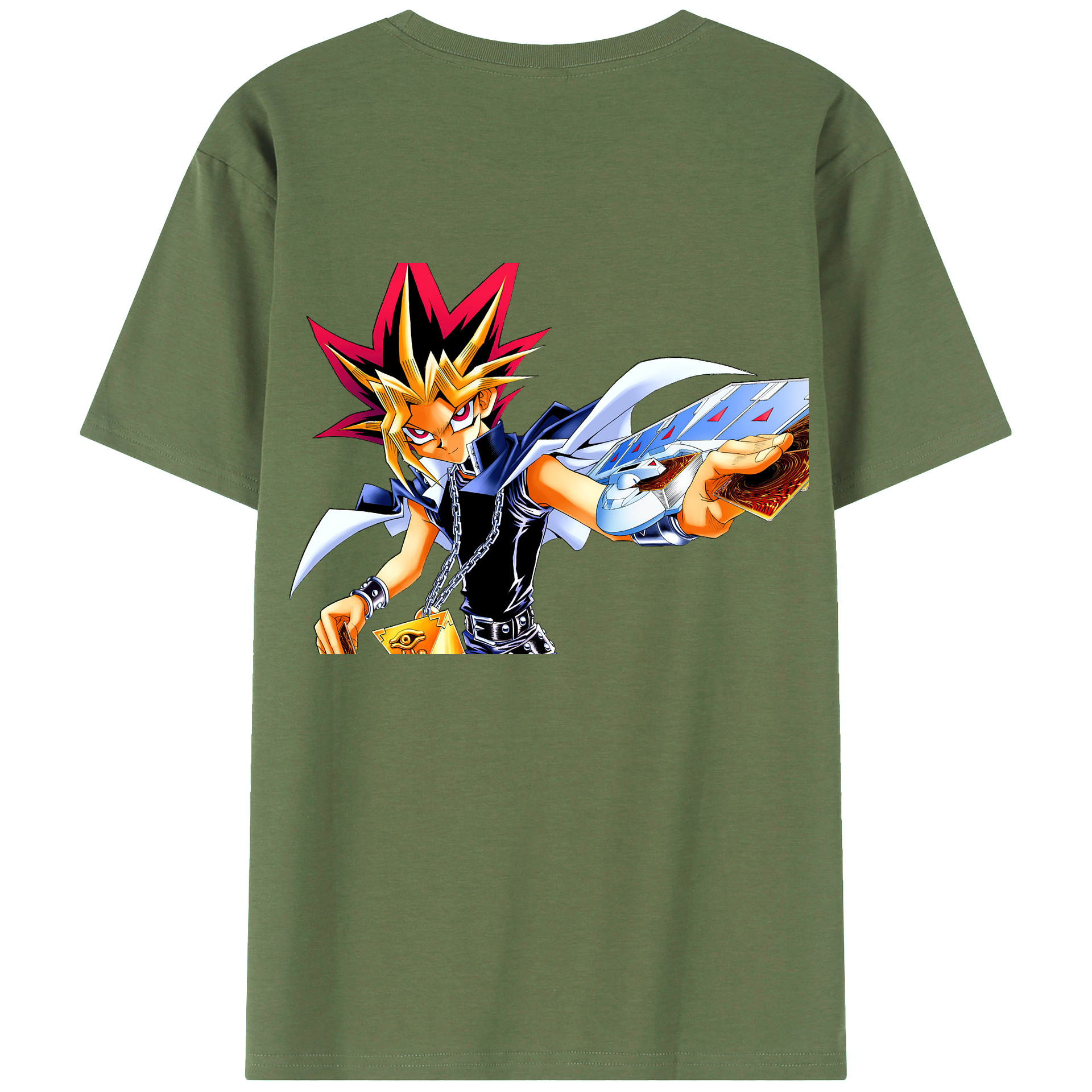 （画像用） 遊☆戯☆王 Yu-Gi-Oh! 綿100％ メンズ半袖Tシャツ（バックプリント） 通気性